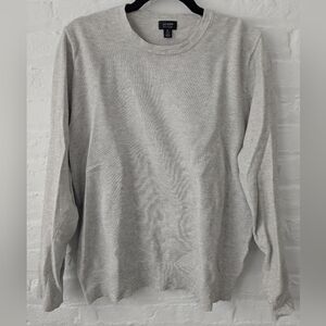 J. Crew Men's Heather Gray Crewneck Sweater (Cotton & Cashmere)